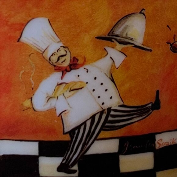 Set of 3 CYPRESS HOME Chef Pattern Ceramic Mugs / Soup Bowls with Handles - Picture 7 of 10